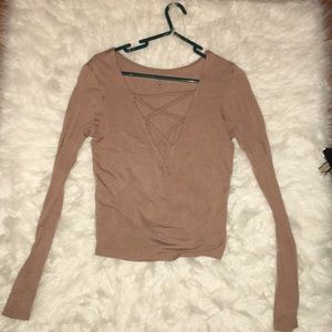 Long sleeve V neck tan!